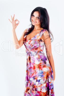 Woman with ok gesture