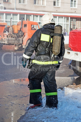 Firefighter on fire