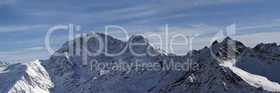 Panorama Caucasus Mountains in winter