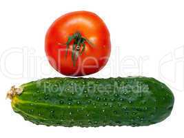 Cucumber and tomato