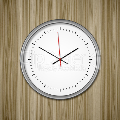 clock on wood