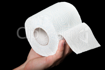 Toilet paper in hand