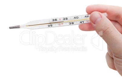 Medicine thermometer in hand