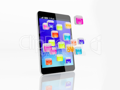 illustration of smartphone with icons