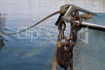 Padlock on boat