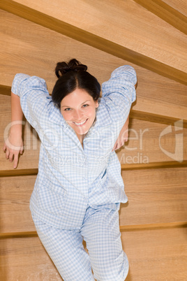 Woman on staircase home living