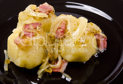 potato dumplings with meat filling