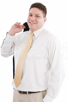 Handsome young businessman wearing suit