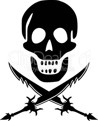 pirate skull with swords
