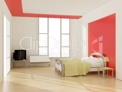 interior of modern bedroom. 3D illustration