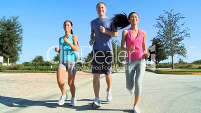 Young Friends Jogging Together