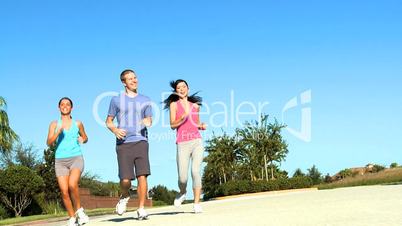 Young Friends Keeping Fit Together