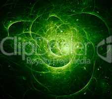 Green cosmic abstract background