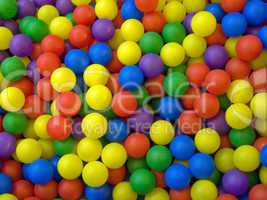 Color image of blue, green, red, yellow sport ball