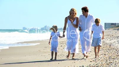 Happy Family Group Enjoying Beach Lifestyle