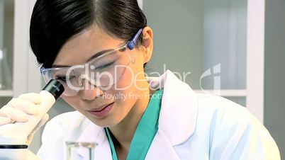 Female Medical Student in Hospital Laboratory