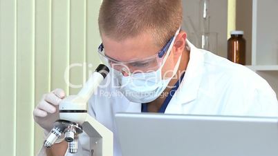 Male Student Doctor in Research Lab-Full Frame