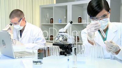 Student Medical Researchers Working in Hospital Laboratory