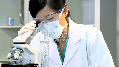 Female Medical Student in Laboratory