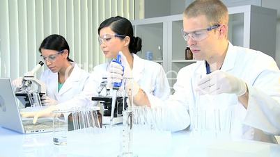 Medical Researchers Working in Hospital Laboratory