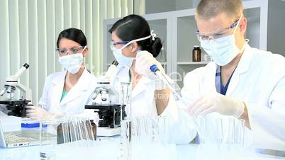 Medical Research Students Working in Hospital Laboratory