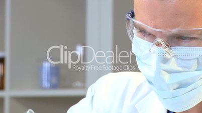 Close up Male Student Doctor in Mask