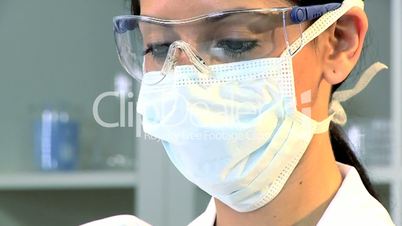 Student Medical Researcher in Close up
