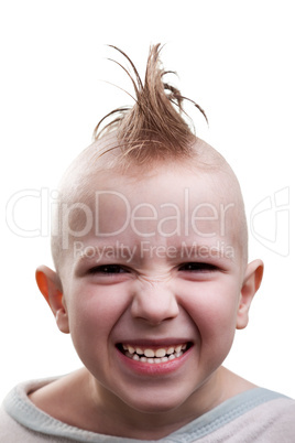 Punk hair child grin