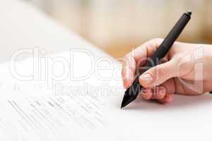 Pen writing business document