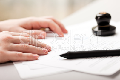 Pen writing business document