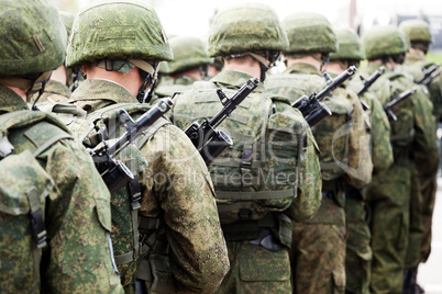 Military uniform soldier row
