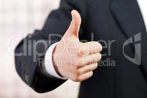 Thumb up success sign gesture