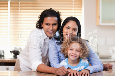 Family together in the kitchen