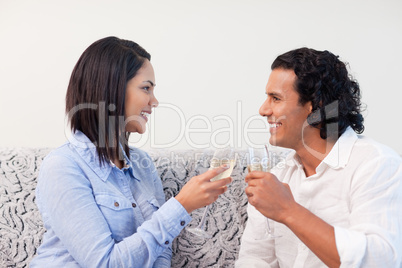 Couple drinking sparkling wine
