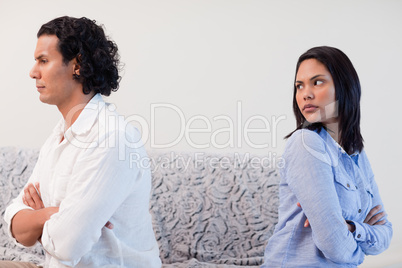 Couple having an argument in the living room