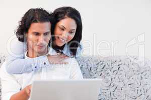 Couple on the laptop together