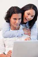 Couple spending time online together