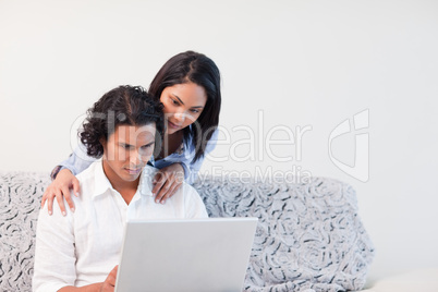 Couple using the internet together