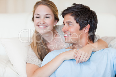 Close up of a young couple posing