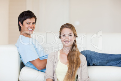 Couple smiling at the camera