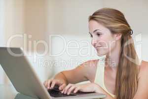 Woman using a laptop