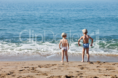 Children on sea beach