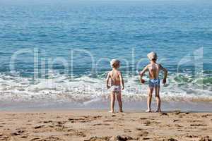 Children on sea beach