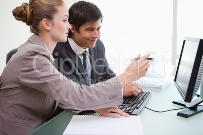Business people working with a computer