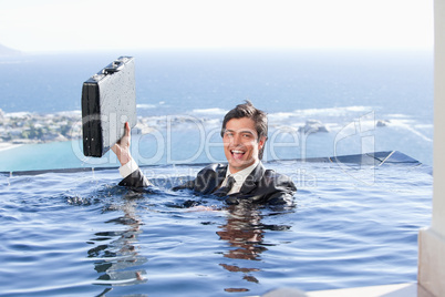 Businessman holding a briefcase