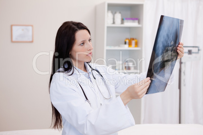 Doctor looking at a set of X-ray