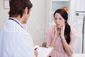 Doctor having conversation with patient