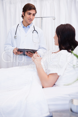 Doctor preparing patient for surgery