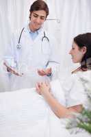 Doctor talking with patient about examination results