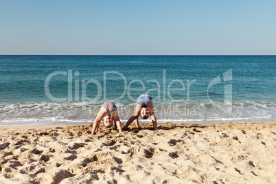 Children on sea beach